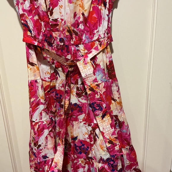 🔥FLASH SALE🔥 NWOT Ulla Johnson Ottilie floral cotton midi dress in pink, US 2 - Picture 3 of 8